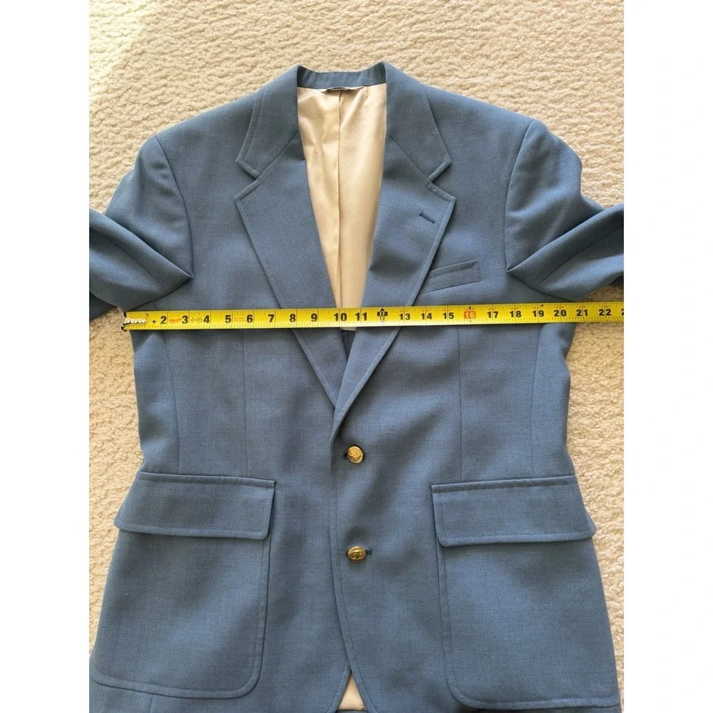 Palm Beach Men's Blue Blazer Two-Button Single Vent Notch Lapel Inner Pockets  M